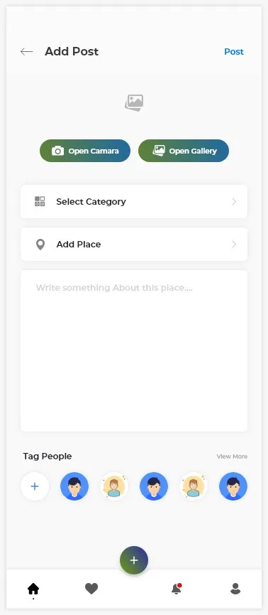 CleanSpace Add Post Screen