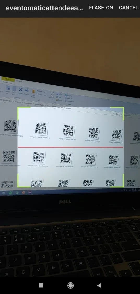 Event-O-Matic Attendee QR Camera Screen