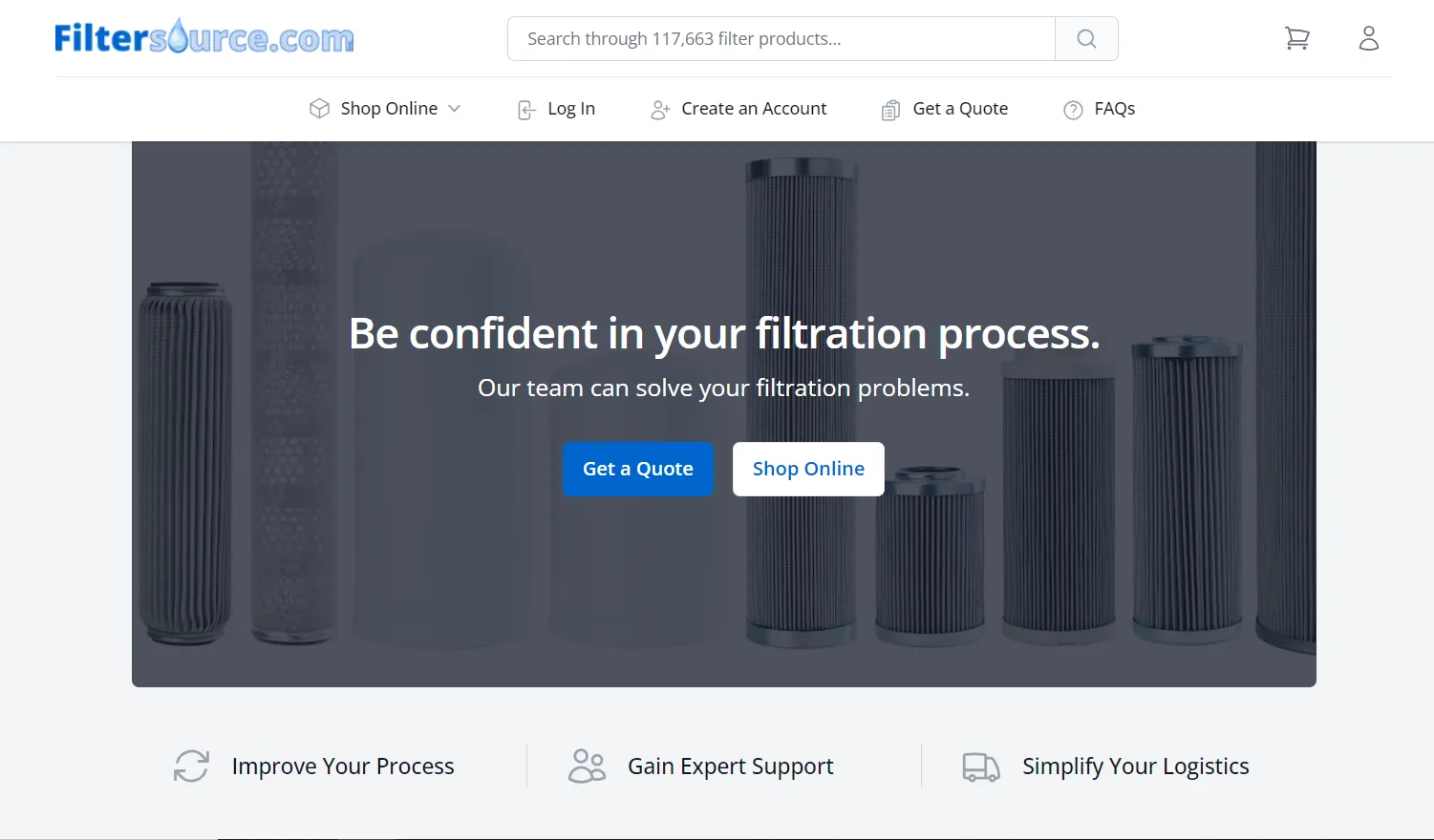 Filtersource Homepage