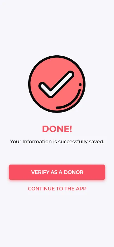 Find a Donor Registration Success Page