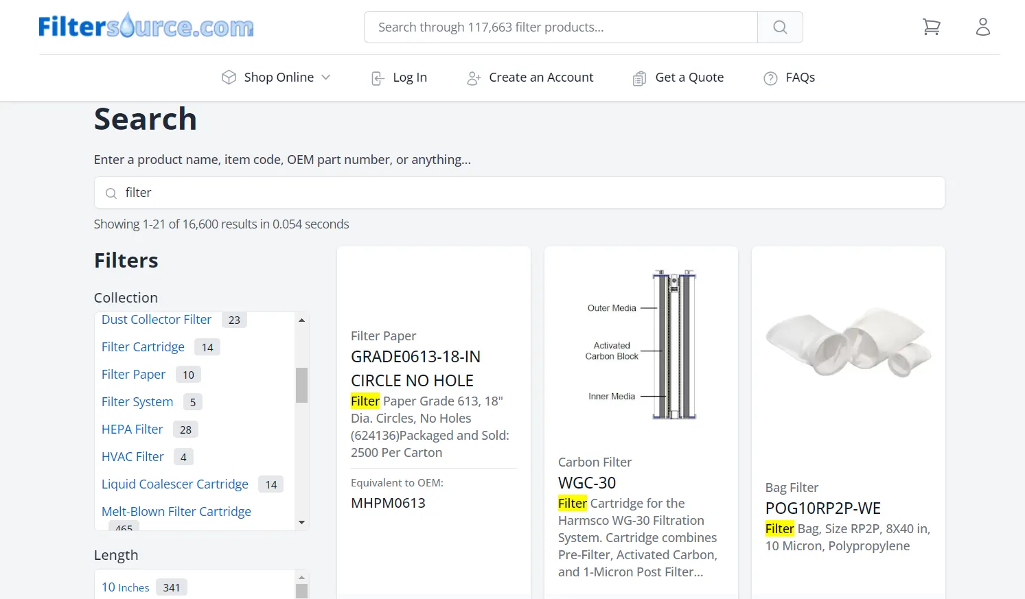 Filtersource Searchbar