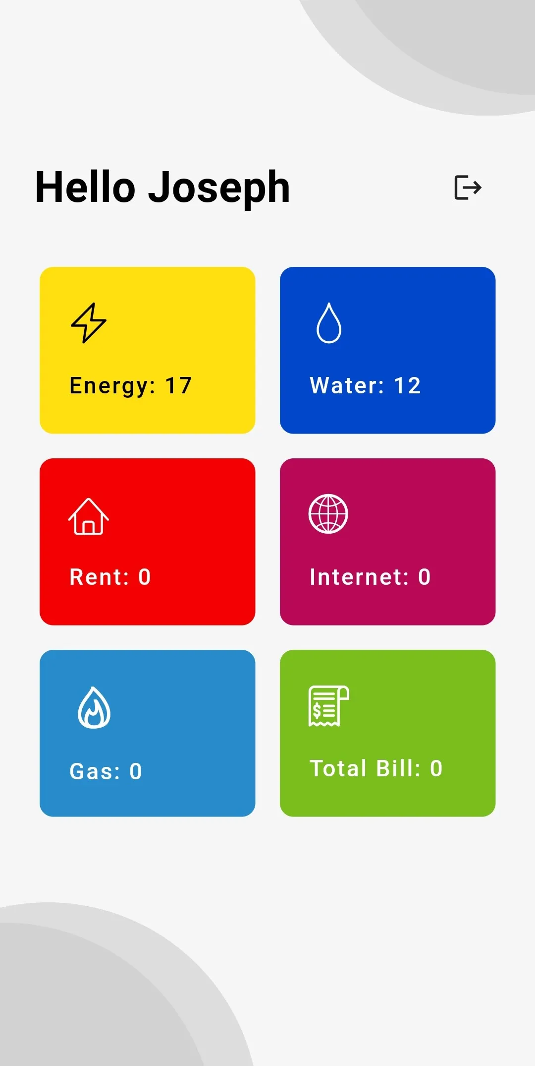 Utilities screen